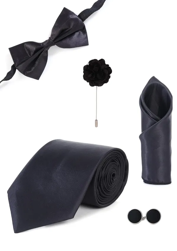 5-in-1_Premium_Tie_Gift_Set_for_Men_(10_Colors_Combo)_|_Necktie,_Bow_Tie,_Pocket_Square,_Cufflinks_&_Lapel_Pin_|_Formal_&_Wedding_Accessory_Set