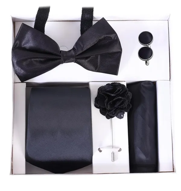 5-in-1_Premium_Tie_Gift_Set_for_Men_(10_Colors_Combo)_|_Necktie,_Bow_Tie,_Pocket_Square,_Cufflinks_&_Lapel_Pin_|_Formal_&_Wedding_Accessory_Set