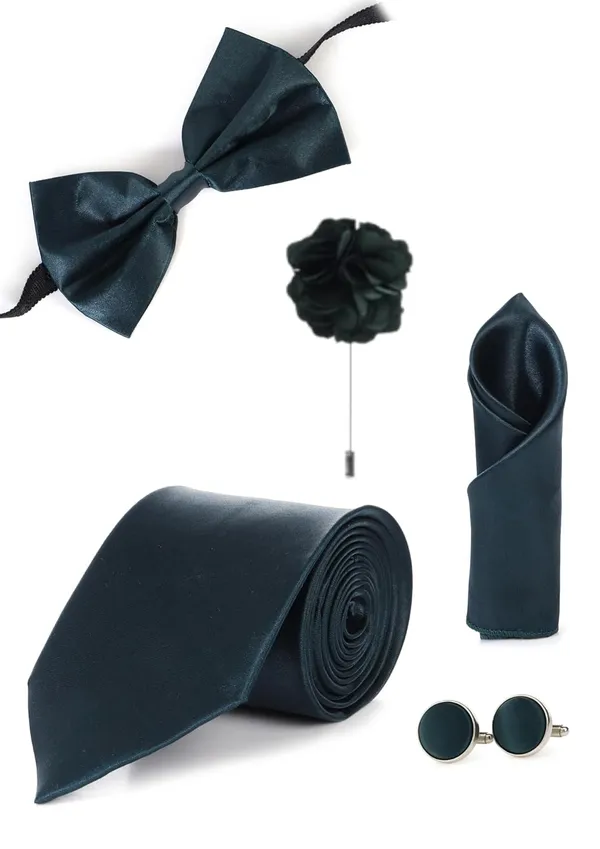 5-in-1_Premium_Tie_Gift_Set_for_Men_(10_Colors_Combo)_|_Necktie,_Bow_Tie,_Pocket_Square,_Cufflinks_&_Lapel_Pin_|_Formal_&_Wedding_Accessory_Set