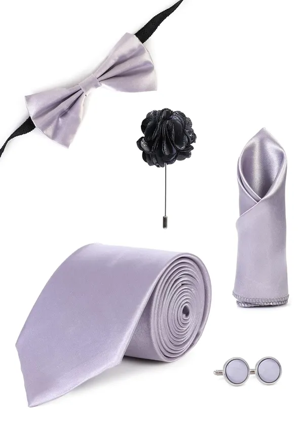 5-in-1_Premium_Tie_Gift_Set_for_Men_(10_Colors_Combo)_|_Necktie,_Bow_Tie,_Pocket_Square,_Cufflinks_&_Lapel_Pin_|_Formal_&_Wedding_Accessory_Set