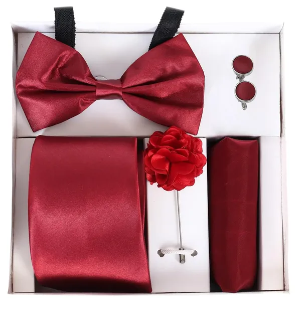 5-in-1_Premium_Tie_Gift_Set_for_Men_(10_Colors_Combo)_|_Necktie,_Bow_Tie,_Pocket_Square,_Cufflinks_&_Lapel_Pin_|_Formal_&_Wedding_Accessory_Set