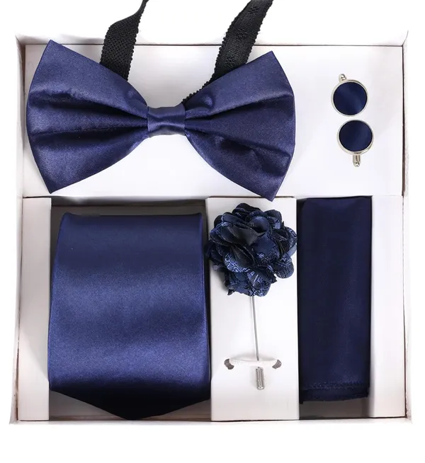 5-in-1_Premium_Tie_Gift_Set_for_Men_(10_Colors_Combo)_|_Necktie,_Bow_Tie,_Pocket_Square,_Cufflinks_&_Lapel_Pin_|_Formal_&_Wedding_Accessory_Set