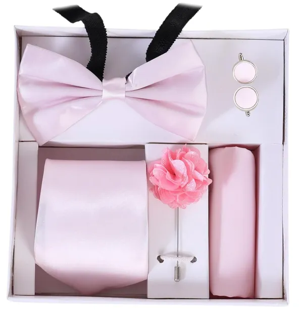 5-in-1_Premium_Tie_Gift_Set_for_Men_(10_Colors_Combo)_|_Necktie,_Bow_Tie,_Pocket_Square,_Cufflinks_&_Lapel_Pin_|_Formal_&_Wedding_Accessory_Set