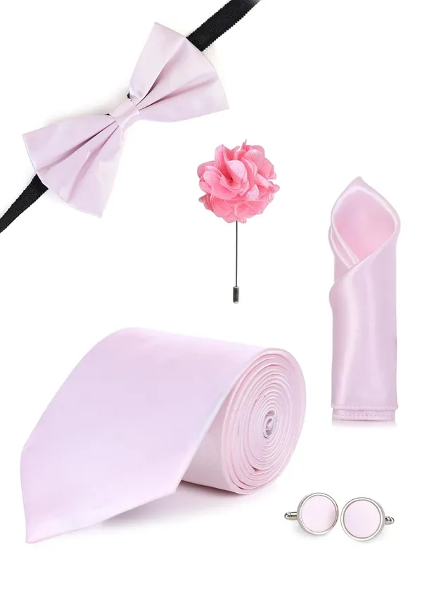 5-in-1_Premium_Tie_Gift_Set_for_Men_(10_Colors_Combo)_|_Necktie,_Bow_Tie,_Pocket_Square,_Cufflinks_&_Lapel_Pin_|_Formal_&_Wedding_Accessory_Set