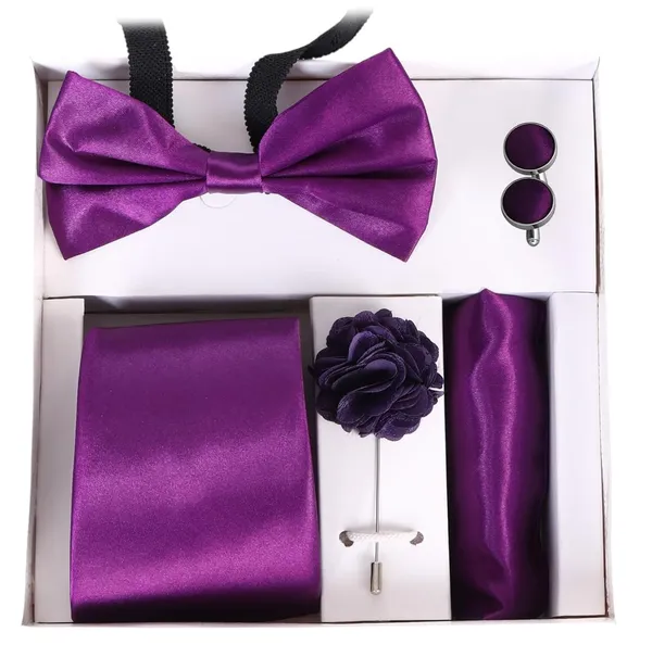 5-in-1_Premium_Tie_Gift_Set_for_Men_(10_Colors_Combo)_|_Necktie,_Bow_Tie,_Pocket_Square,_Cufflinks_&_Lapel_Pin_|_Formal_&_Wedding_Accessory_Set