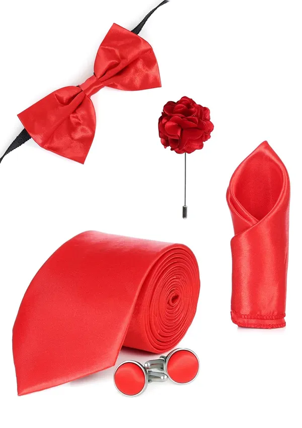 5-in-1_Premium_Tie_Gift_Set_for_Men_(10_Colors_Combo)_|_Necktie,_Bow_Tie,_Pocket_Square,_Cufflinks_&_Lapel_Pin_|_Formal_&_Wedding_Accessory_Set
