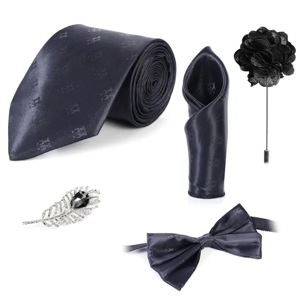 Men_Premium_Necktie_Gift_Set_�_9_Colors_|_Includes_Necktie,_Bow_Tie,_Pocket_Square,_Lapel_Pin_&_Brooch_|