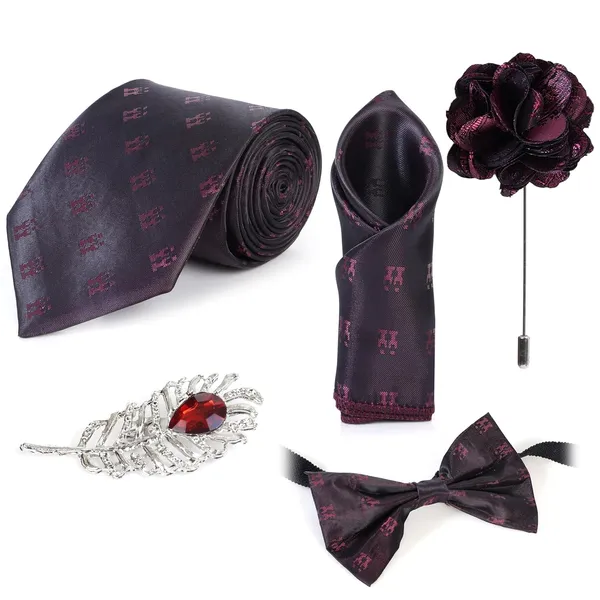 Men_Premium_Necktie_Gift_Set_�_9_Colors_|_Includes_Necktie,_Bow_Tie,_Pocket_Square,_Lapel_Pin_&_Brooch_|