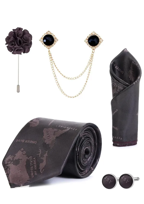 Premium_Men's_Maroon_Tie_Combo_Set_|_Necktie,_Pocket_Square,_Brooch,_Lapel_Pin_&_Cufflinks_Gift_Set_for_Men_|_Wedding_&_Formal_Wear_Accessories_(12_Colors_Available)