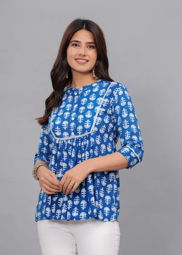 Blue_Cotton_Top_For_Women