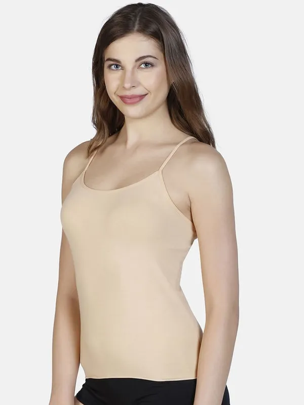 Beige_Cotton_Round_Neck_Solid_Camisole_for_women