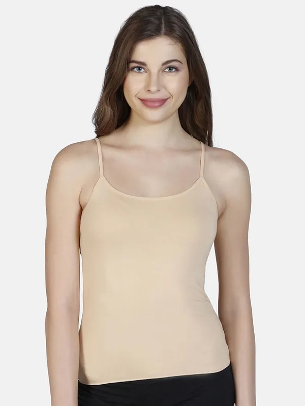 Beige_Cotton_Round_Neck_Solid_Camisole_for_women
