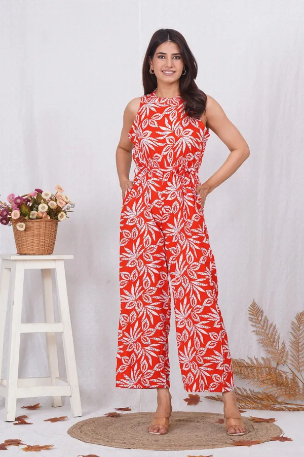 Orange_Cotton_Rayon_Blend_Printed_Casual_Jumpsuit_For_Women