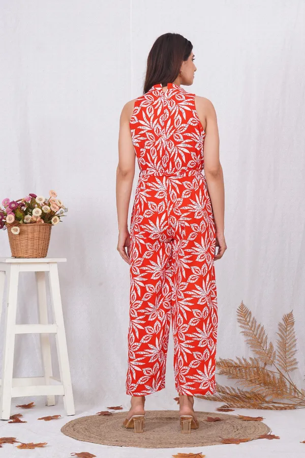 Orange_Cotton_Rayon_Blend_Printed_Casual_Jumpsuit_For_Women