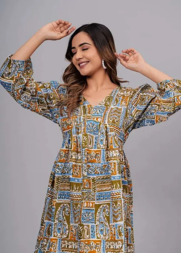 Multicolor_Viscose_Rayon_Casual_Above_Knee/Mid_Thigh_Length_Dress_For_Women