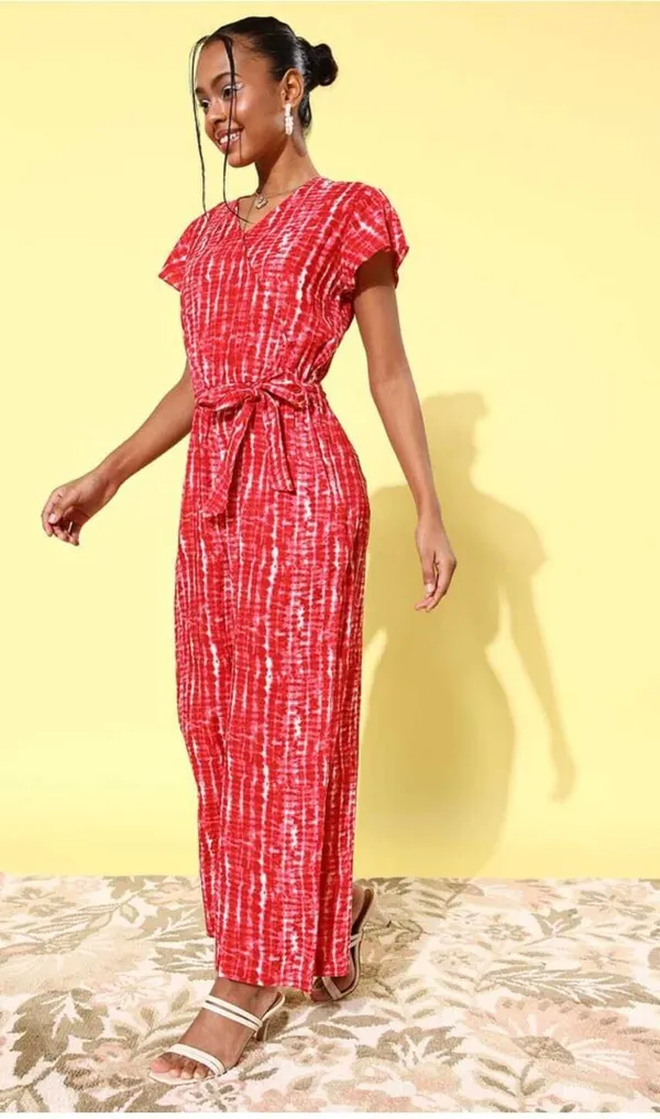 Red_Rayon_Dyed_Casual_Jumpsuit_For_Women