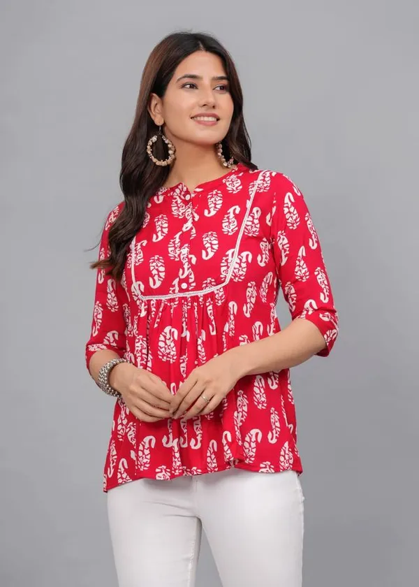Red_Cotton_Top_For_Women