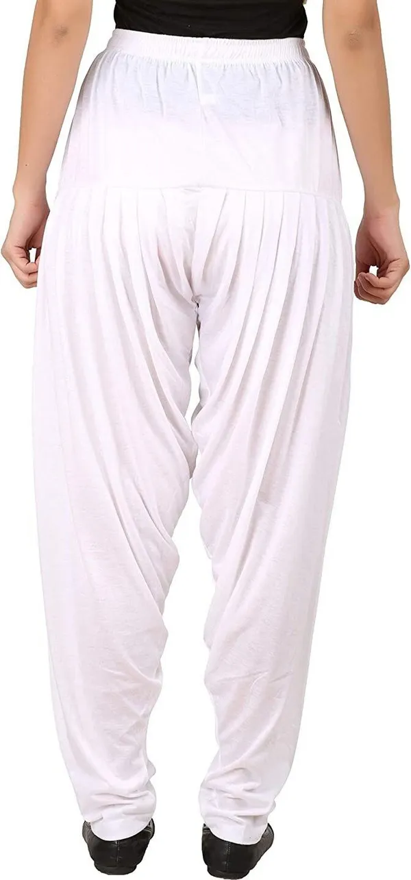 White_Viscose_Rayon_Solid_Dhoti_Salwar_For_Women_&_Girls