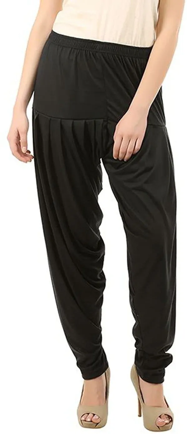 Black_Viscose_Rayon_Solid_Dhoti_Salwar_For_Women_&_Girls