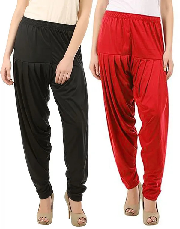 Black_&_Red_Viscose_Rayon_Solid_Dhoti_Salwar_For_Women_&_Girls_(Pack_Of_2)