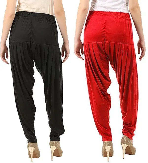 Black_&_Red_Viscose_Rayon_Solid_Dhoti_Salwar_For_Women_&_Girls_(Pack_Of_2)