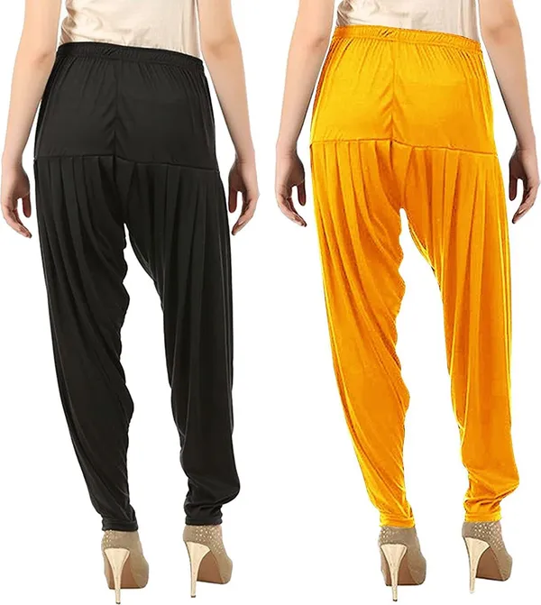 Black_&_Yellow_Viscose_Rayon_Solid_Dhoti_Salwar_For_Women_&_Girls_(Pack_Of_2)