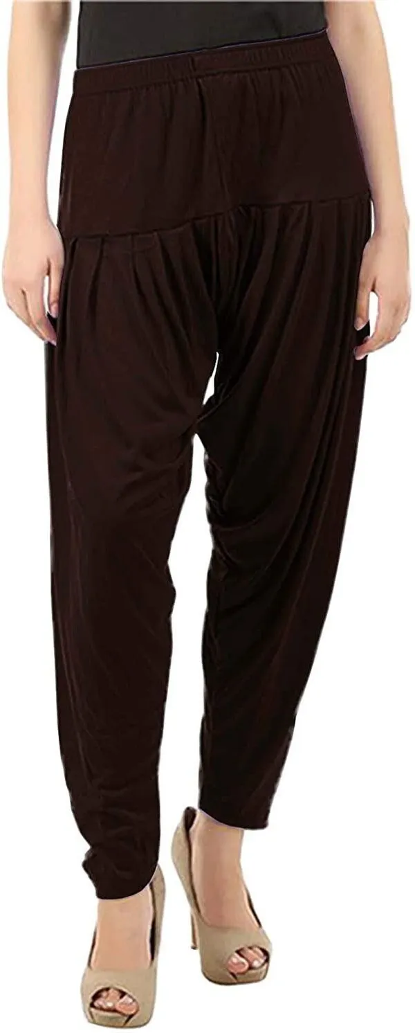 Brown_Viscose_Rayon_Solid_Dhoti_Salwar_For_Women_&_Girls