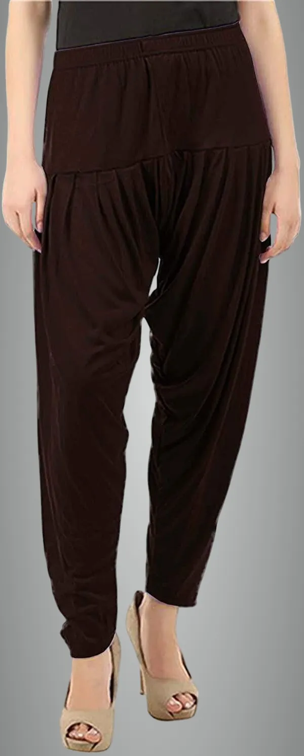 Brown_Viscose_Rayon_Solid_Dhoti_Salwar_For_Women_&_Girls