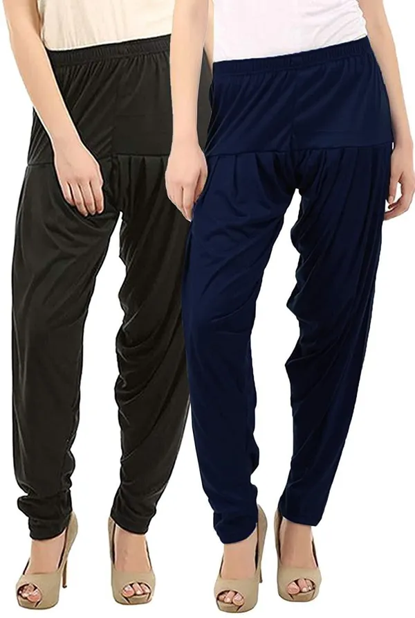 Black_&_Blue_Viscose_Rayon_Solid_Dhoti_Salwar_For_Women_&_Girls_(Pack_Of_2)