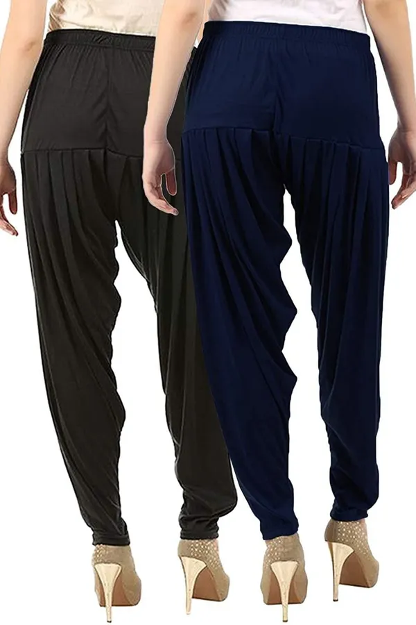 Black_&_Blue_Viscose_Rayon_Solid_Dhoti_Salwar_For_Women_&_Girls_(Pack_Of_2)