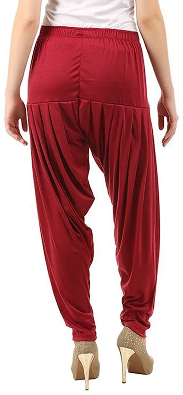 Maroon_Viscose_Rayon_Solid_Dhoti_Salwar_For_Women_&_Girls