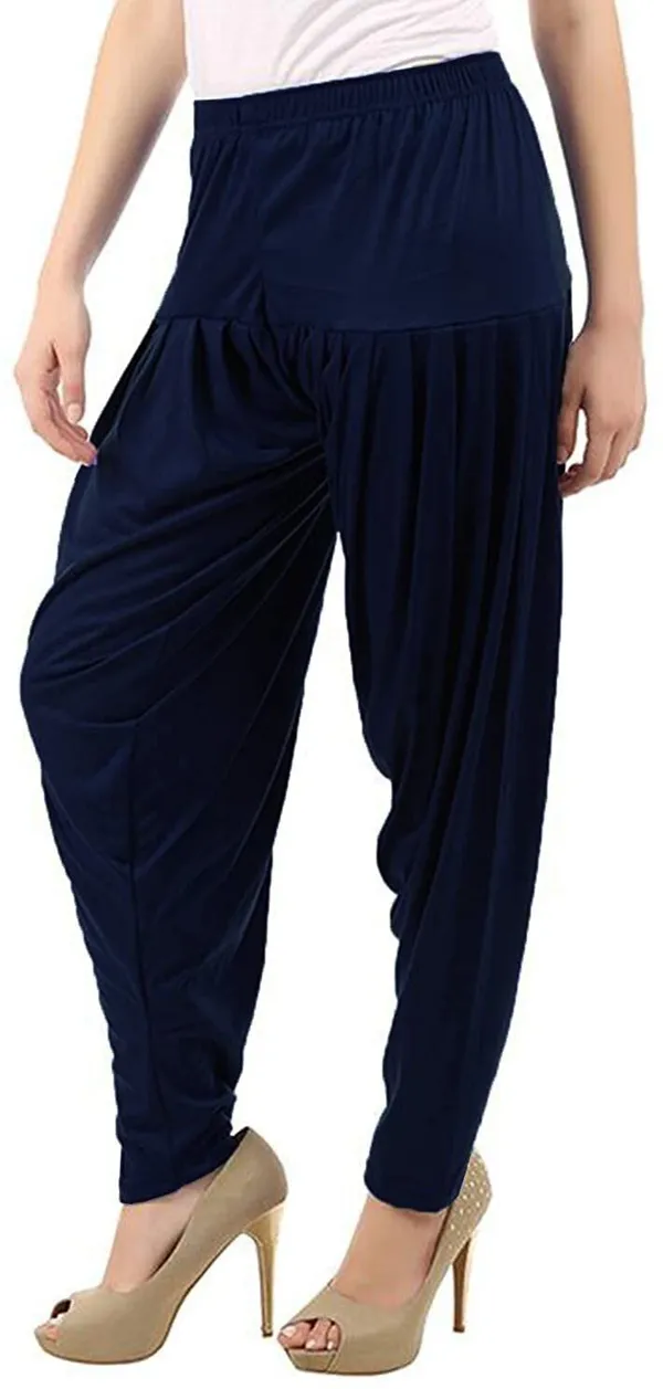 Dark_Blue_Viscose_Rayon_Solid_Dhoti_Salwar_For_Women_&_Girls