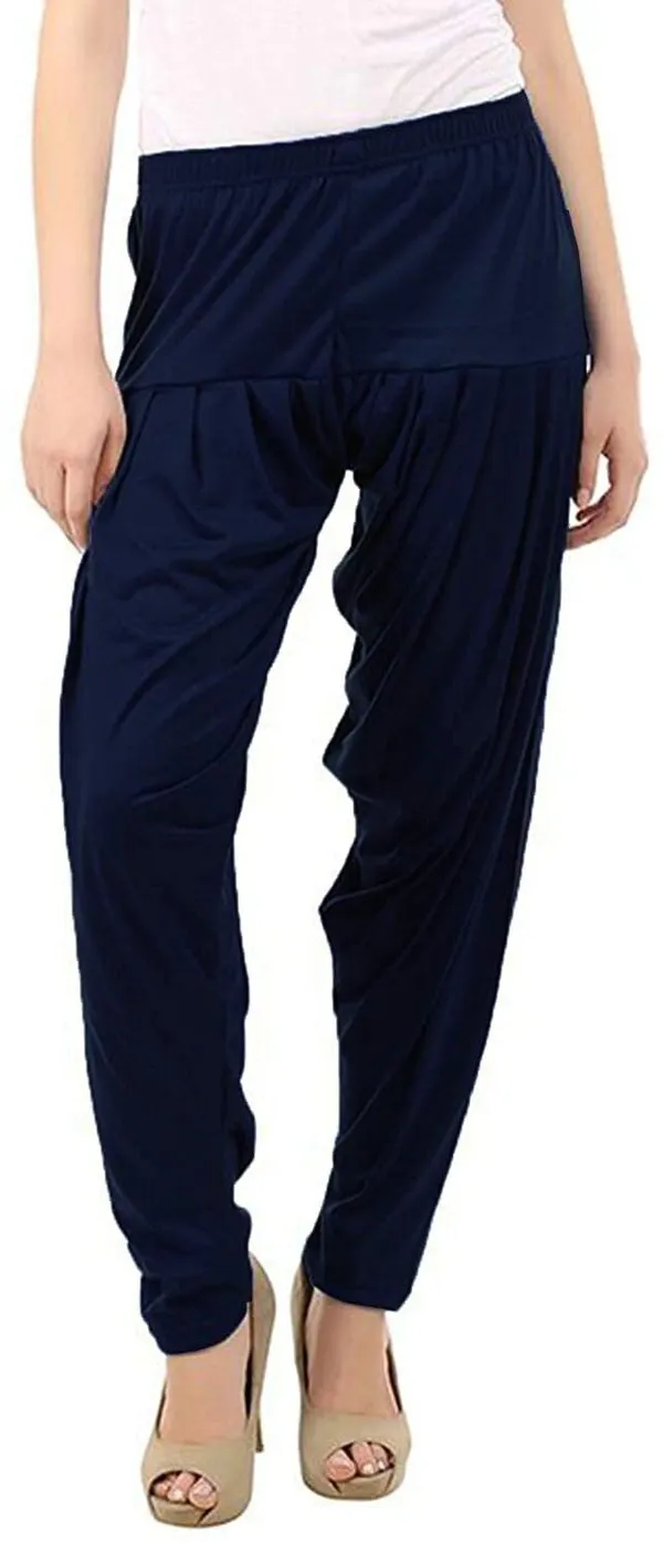 Dark_Blue_Viscose_Rayon_Solid_Dhoti_Salwar_For_Women_&_Girls
