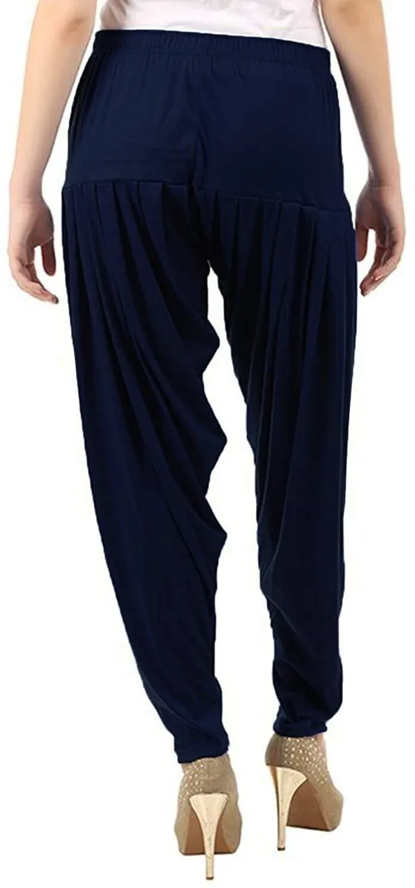Dark_Blue_Viscose_Rayon_Solid_Dhoti_Salwar_For_Women_&_Girls