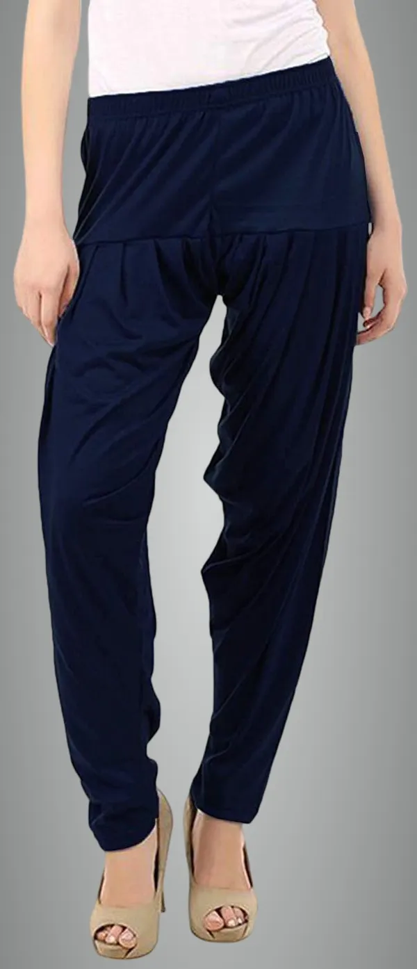 Dark_Blue_Viscose_Rayon_Solid_Dhoti_Salwar_For_Women_&_Girls
