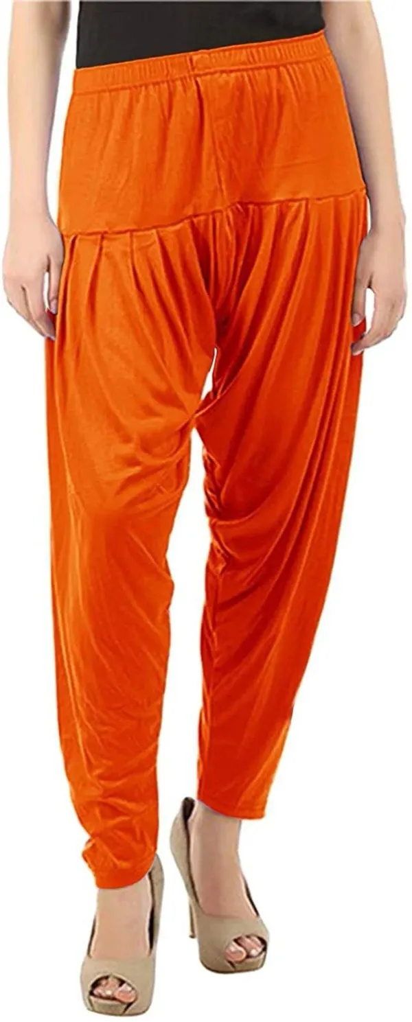 Orange_Viscose_Rayon_Solid_Dhoti_Salwar_For_Women_&_Girls