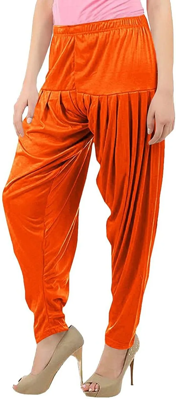 Orange_Viscose_Rayon_Solid_Dhoti_Salwar_For_Women_&_Girls
