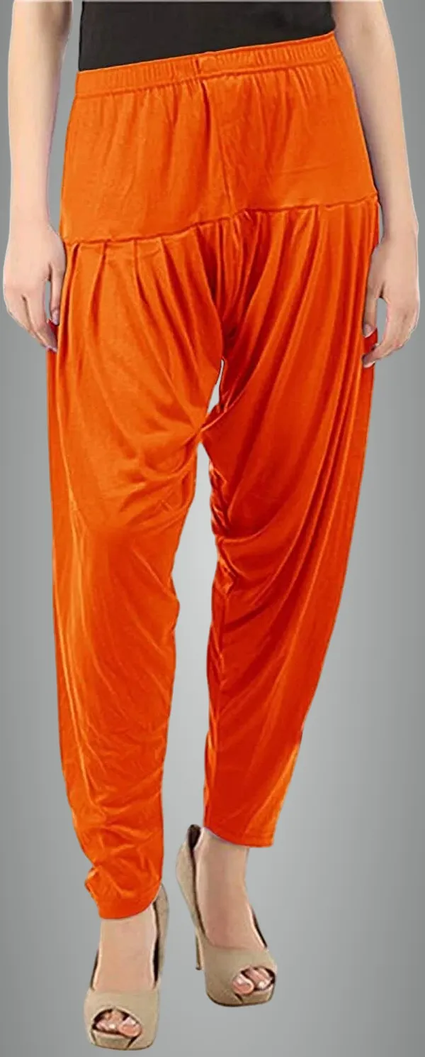 Orange_Viscose_Rayon_Solid_Dhoti_Salwar_For_Women_&_Girls