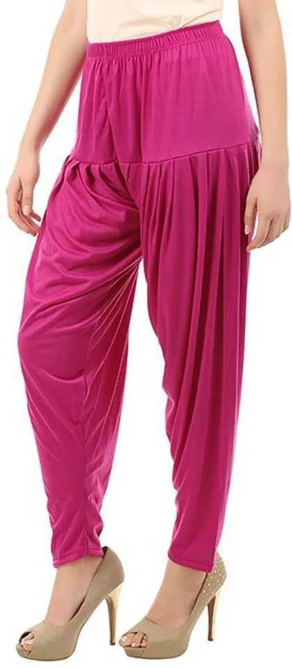 Yellow_&_Pink_Polyester_Solid_Dhoti_Salwar_For_Women_&_Girls_(Pack_Of_2)