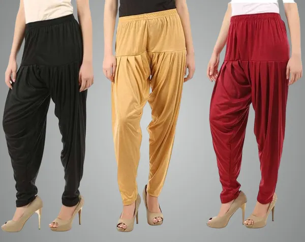 Black,_Maroon_&_Beige_Polyester_Solid_Dhoti_Salwar_For_Women_&_Girls_(Pack_Of_3)