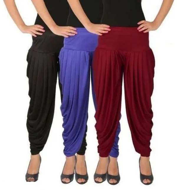 Blue,_Black_&_Maroon_Viscose_Rayon_Solid_Dhoti_Salwar_For_Women_&_Girls_(Pack_Of_3)