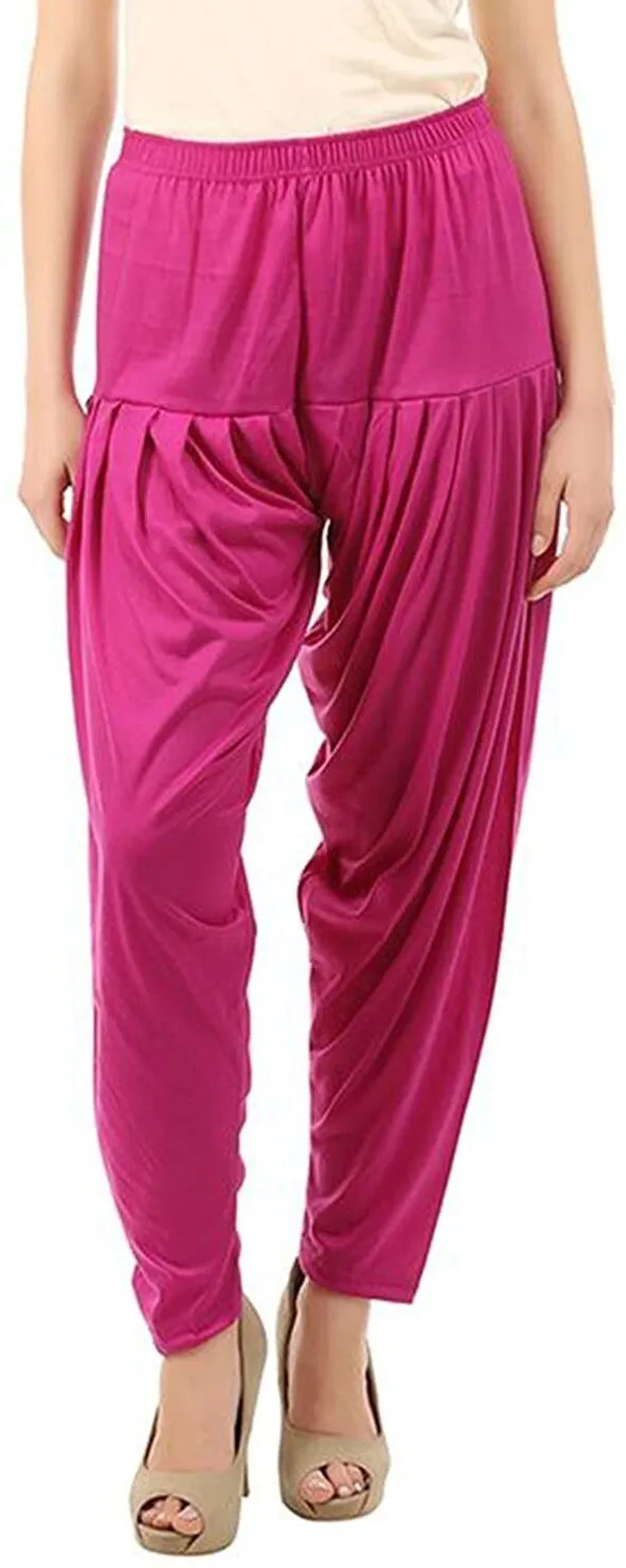 Pink_Viscose_Rayon_Solid_Dhoti_Salwar_For_Women_&_Girls