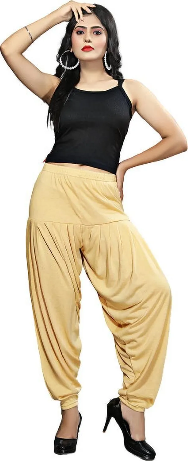 Beige_Viscose_Rayon_Solid_Dhoti_Salwar_For_Women_&_Girls