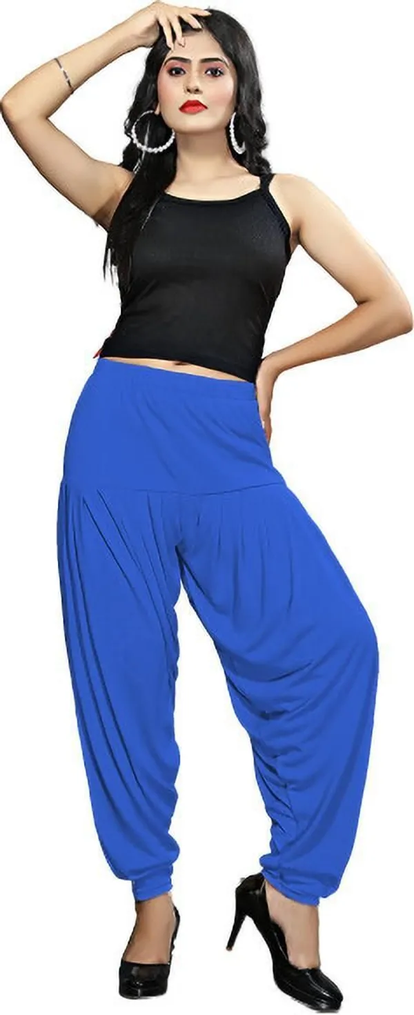 Blue_Viscose_Rayon_Solid_Dhoti_Salwar_For_Women_&_Girls
