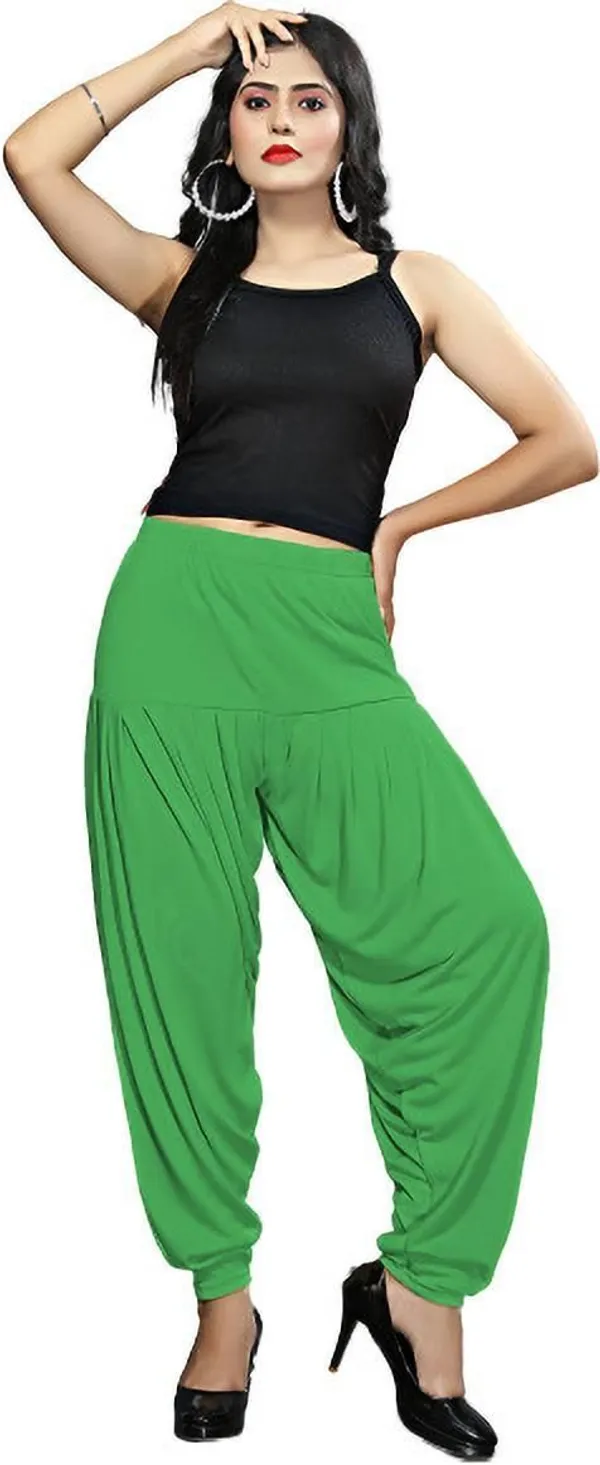 Green_Viscose_Rayon_Solid_Dhoti_Salwar_For_Women_&_Girls