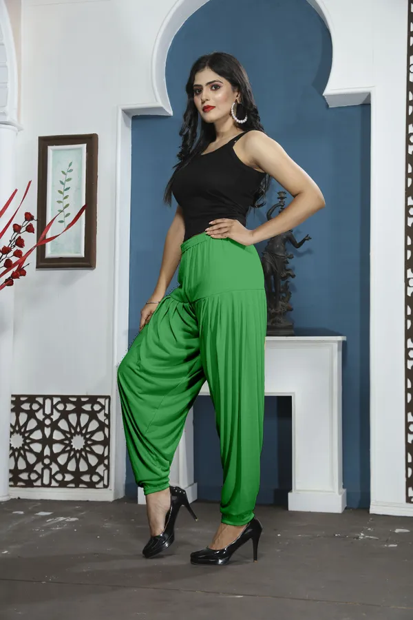 Green_Viscose_Rayon_Solid_Dhoti_Salwar_For_Women_&_Girls