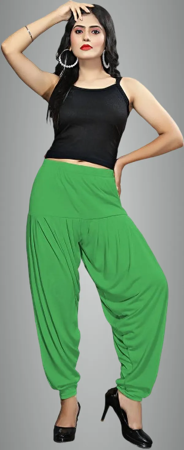 Green_Viscose_Rayon_Solid_Dhoti_Salwar_For_Women_&_Girls