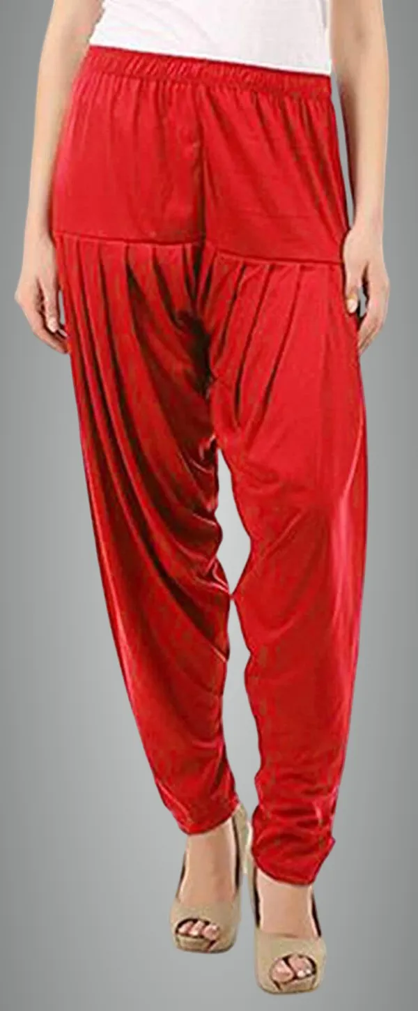 Red_Viscose_Rayon_Solid_Dhoti_Salwar_For_Women_&_Girls