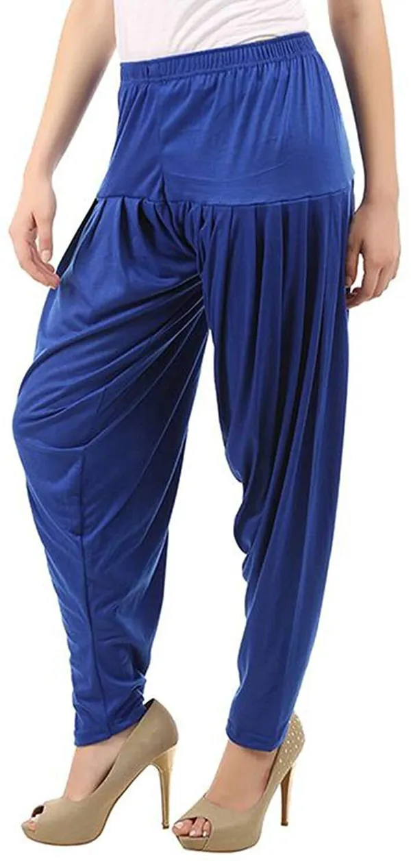 Blue_Viscose_Rayon_Solid_Dhoti_Salwar_For_Women_&_Girls