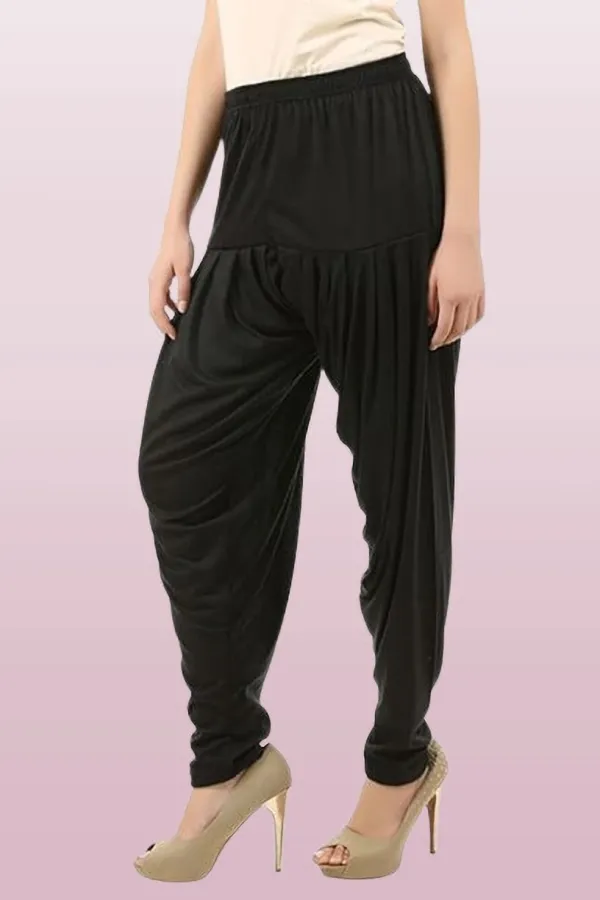 Black_Cotton_Solid_Dhoti_Salwar_For_Women_&_Girls